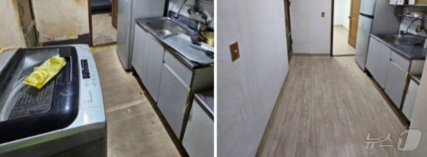 본문 이미지 -  도배 전후 모습 (서울시 제공)