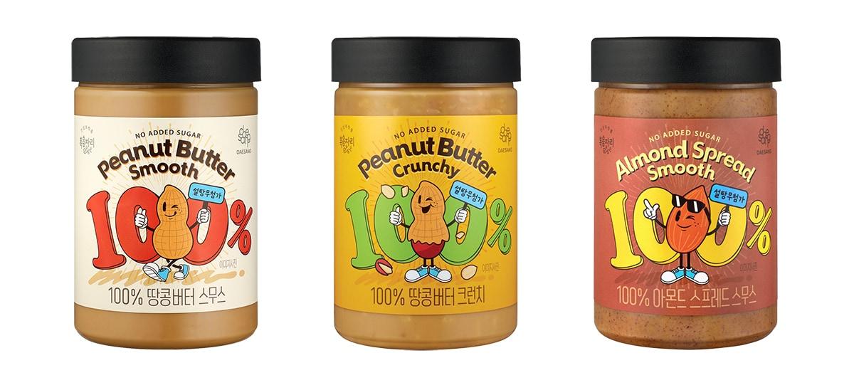본문 이미지 - 대상다이브스 복음자리 '100% 견과류 스프레드' 3종(대상다이브스 제공).