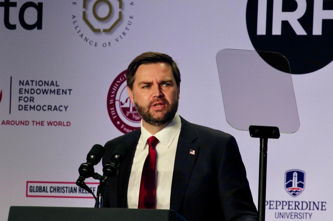 국제종교자유정상회의에서 특별연설하는 J D 밴스 미국 부통령&#40;제공 세계평화통일가정연합&#41;