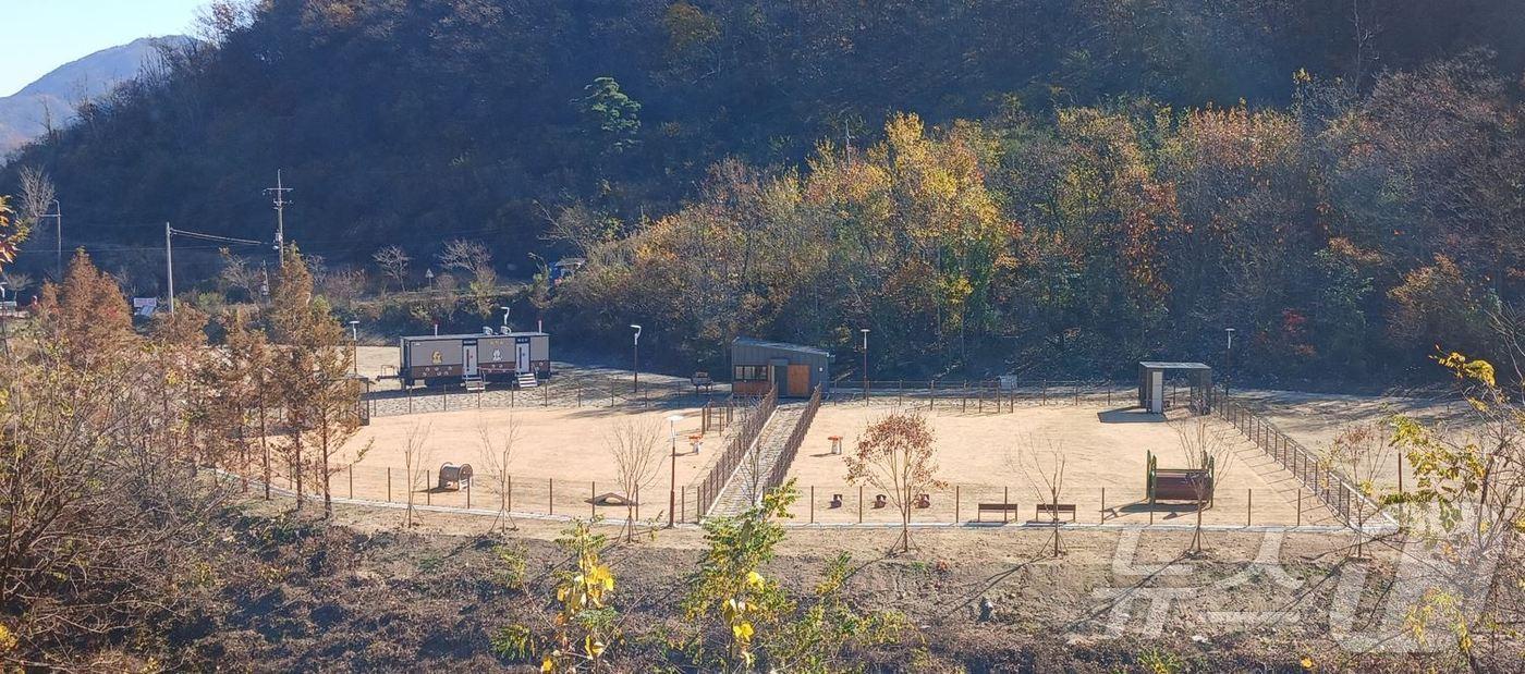 이달 14일 개장을 앞둔 옥천군 반려동물 놀이터 모습. (옥천군 제공. 재판매 및 DB금지) /뉴스1 