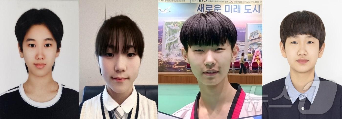 왼쪽부터 김유라, 유서린, 백광렬, 김지우.(충북태권도협회 제공. 재판매 및 DB 금지) /뉴스1