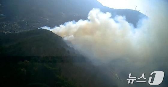 본문 이미지 - 11일 오후 경남 양산시 상북면 내석리 야산 화재 현장(산림청 제공. 재판매 및 DB금지)