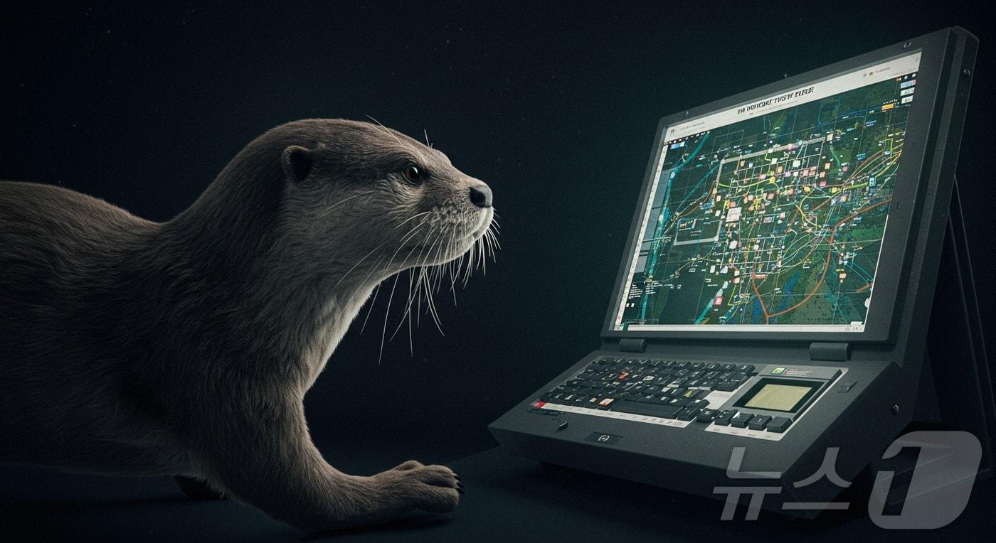  충북 충주에 사는 수달이 달천에서 호암지에 오려면 내비게이션이 필요하다는 지적이 나온다. 사진은 구글 AI 이미지 생성./뉴스1