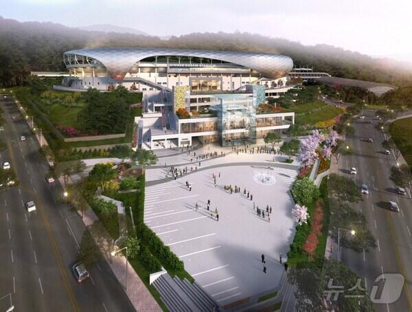 본문 이미지 - 김해시립김영원미술관이 들어설 김해종합운동장 예상 조감도&#40;포바이포 제공&#41;