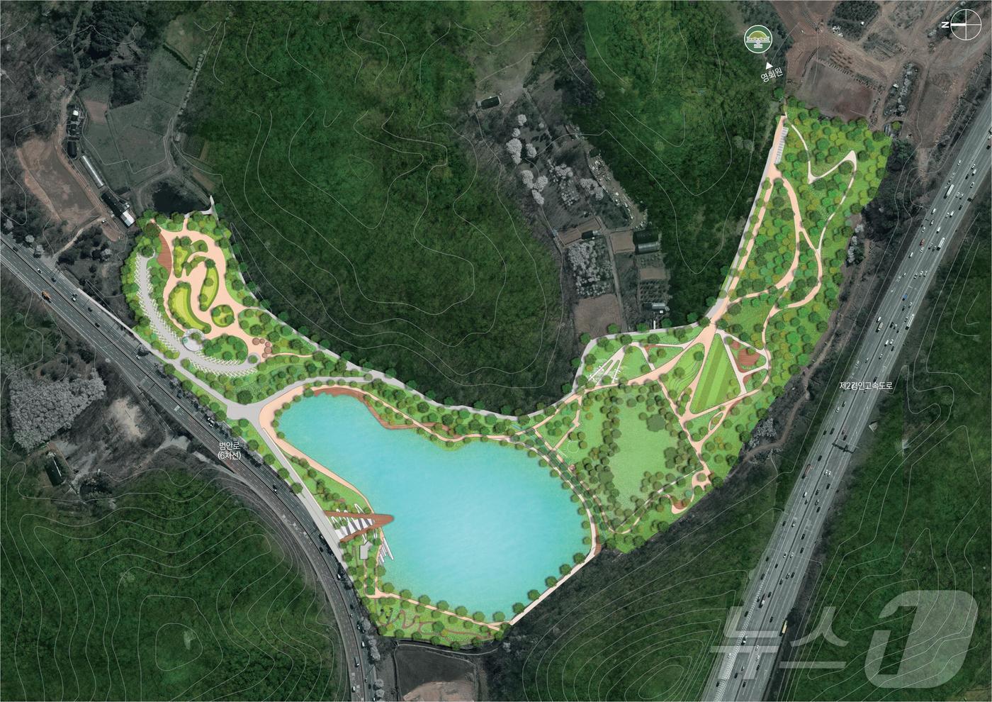경기도 광명시가 공개한 영회원 수변공원 조감도..(광명시 제공)
