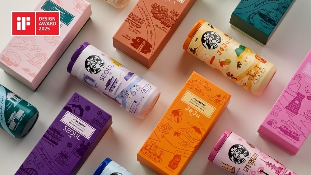 본문 이미지 - iF 디자인 어워드 2025 본상 수상작 스타벅스 '안녕 시리즈'(스타벅스 제공)