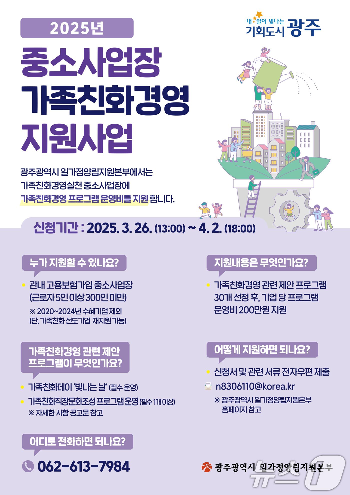 본문 이미지 - 광주시 중소사업장 가족친화경영 지원 사업 안내.(광주시 제공. 재판매 및 DB 금지)