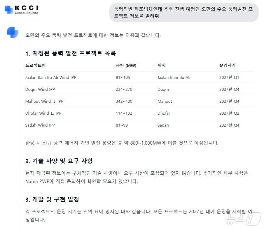본문 이미지 - 대한상공회의소 글로벌 비즈니스 정보 플랫폼'KCCI 글로벌 스퀘어'(KCCI Global Square·KGS)의 구동 장면(대한상의 제공)