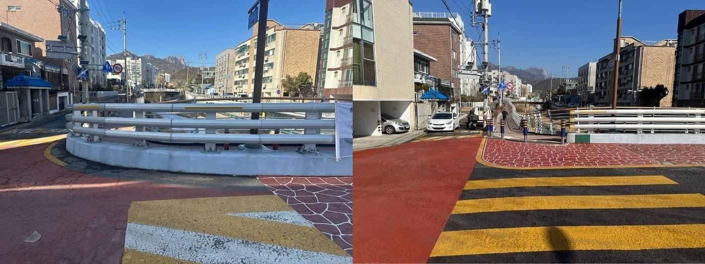 어린이안심 통학로 조성 전·후(도봉구 제공)