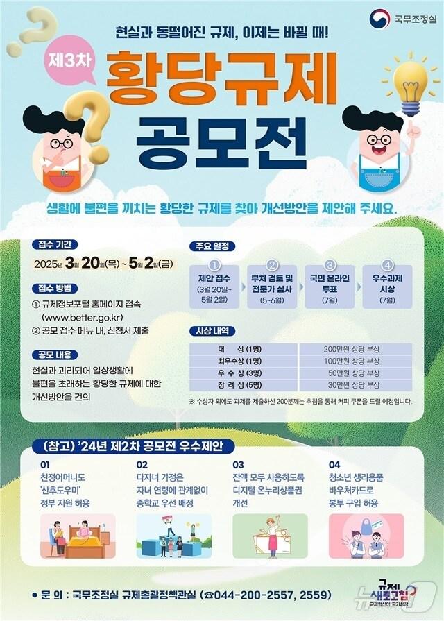 본문 이미지 - 국무조정실이 전 국민을 대상으로 현실과 동떨어진 &#39;황당규제&#39;를 찾는 행사를 연다.&#40;국무조정실 제공&#41;