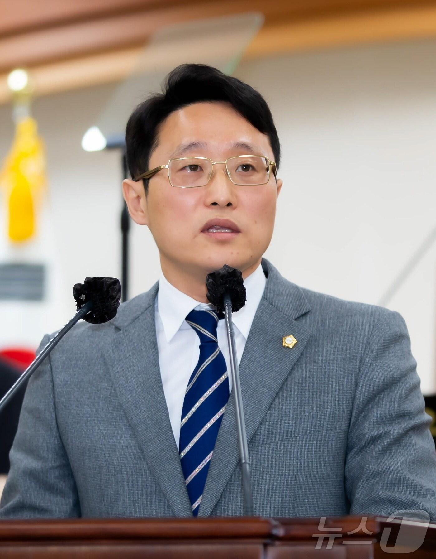 본문 이미지 - 전수관 김제시의회 의원이 5분 자유발언을 하고 있다.(김제시의회 제공. 재판매 및 DB금지)