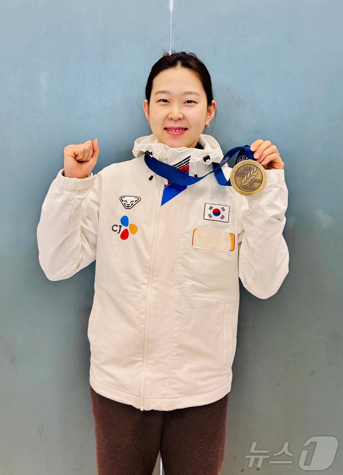 본문 이미지 - 스피드스케이팅 여자 단거리 간판 김민선.2025.318/뉴스1 ⓒ News1 서장원 기자