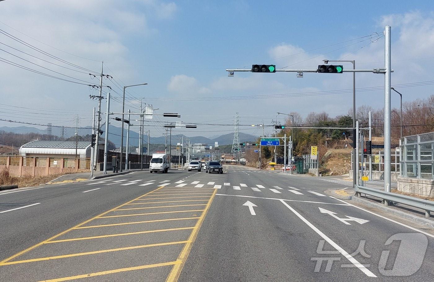 옥천군 옥천읍 매화리~동이면 적하리 구간 지방도 &#40;옥천경찰서 제공. 재판매 및 DB금지&#41; /뉴스1 