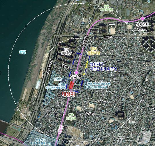 본문 이미지 - 암사동 513-16번지 일대 위치도 (서울시 제공)