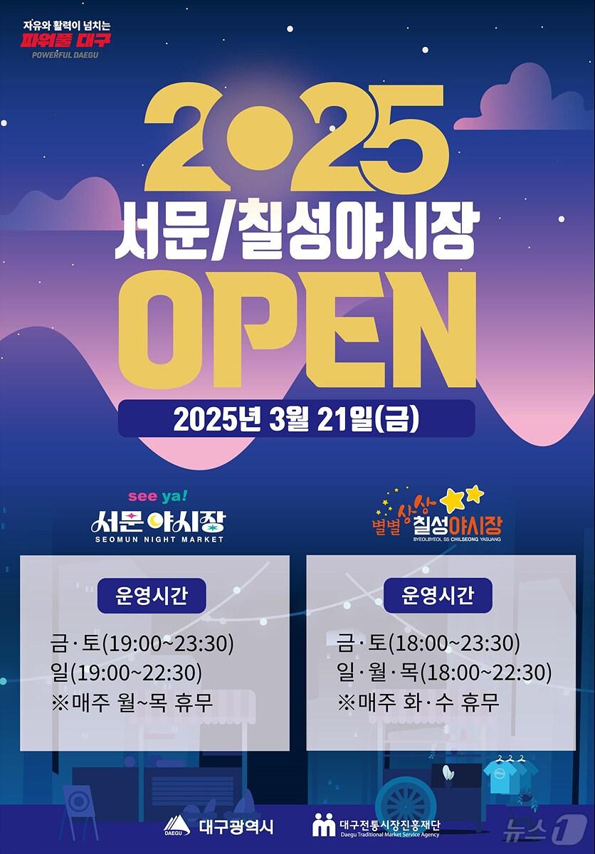 본문 이미지 - 대구의 야간 관광명소인 서문·칠성야시장이 약 3개월의 동절기 휴장 기간 새 단장을 마치고 21일 오후부터 개장한다. (대구시 제공. 재판매 및 DB 금지)/뉴스1