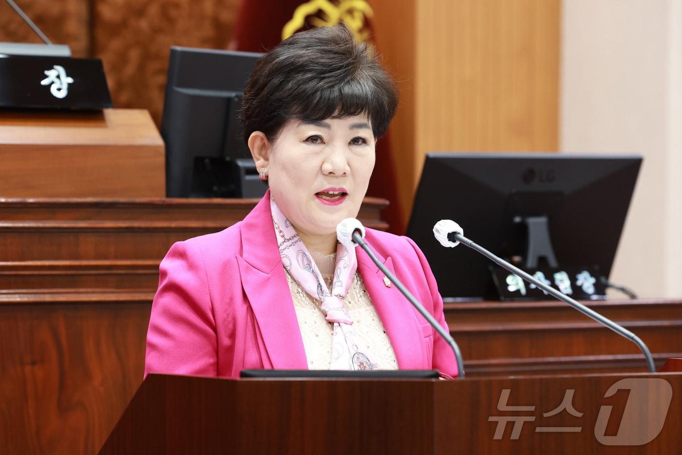 이정임 제천시의원의 5분 발언.(제천시의회 제공, 재판매 및 DB 금지)/뉴스1 