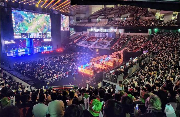 본문 이미지 - 부산 사직실내체육관에서 &#39;2023 월드챔피언십&#39; 행사가 진행되고 있다.&#40;부산시청 제공. 재판매 및 DB 금지&#41;