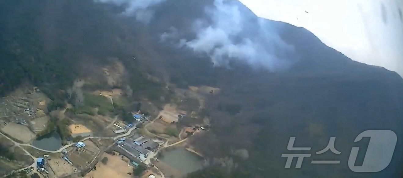 본문 이미지 - 경남 김해 한림면 산불.(산림청 제공. 재판매 및 DB금지.)