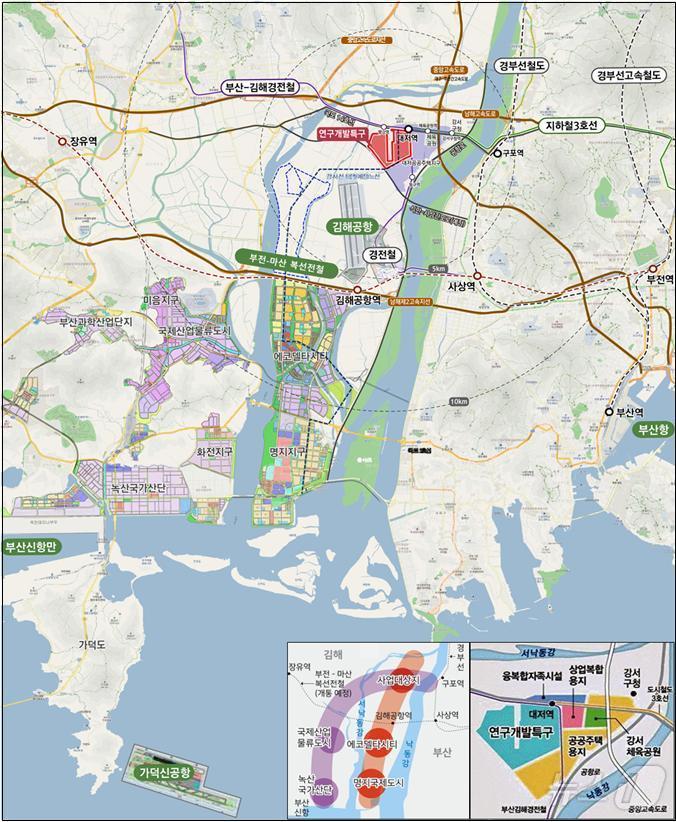 본문 이미지 - 부산연구개발특구 위치도(부산시청 제공.재판맴 및 DB 금지)