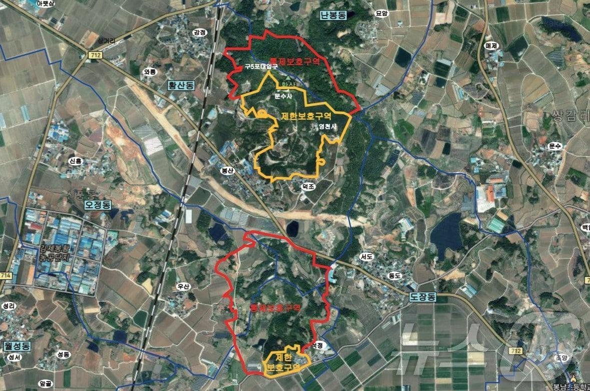 본문 이미지 - 김제 황산 군산기지 보호구역.&#40;김제시 제공. 재판매 및 DB금지&#41;
