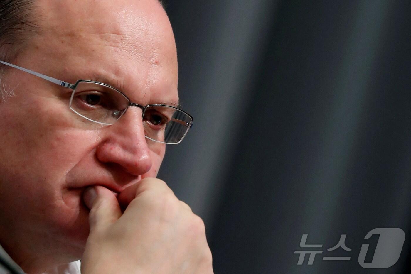 [포토] 마크 터커 HSBC 회장. 2025.03.26 ⓒ 로이터=뉴스1 ⓒ News1 박우영 기자