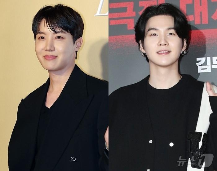 본문 이미지 - 방탄소년단 제이홉(왼쪽)과 슈가 ⓒ 뉴스1