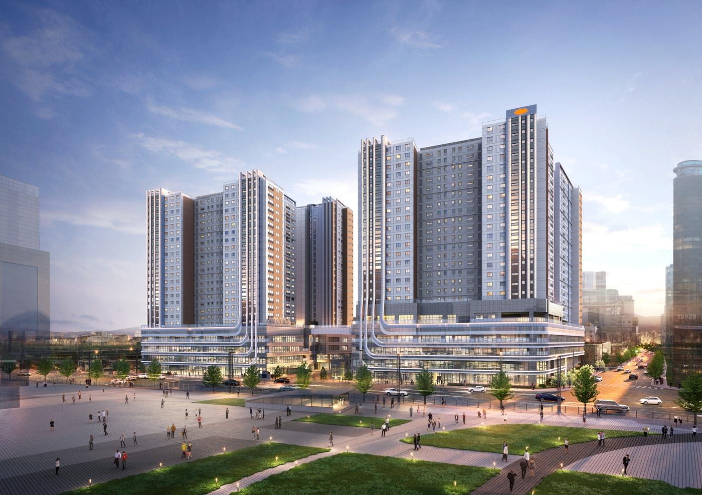 'e편한세상 동대구역 센텀스퀘어' 단지 투시도./DL이앤씨 제공