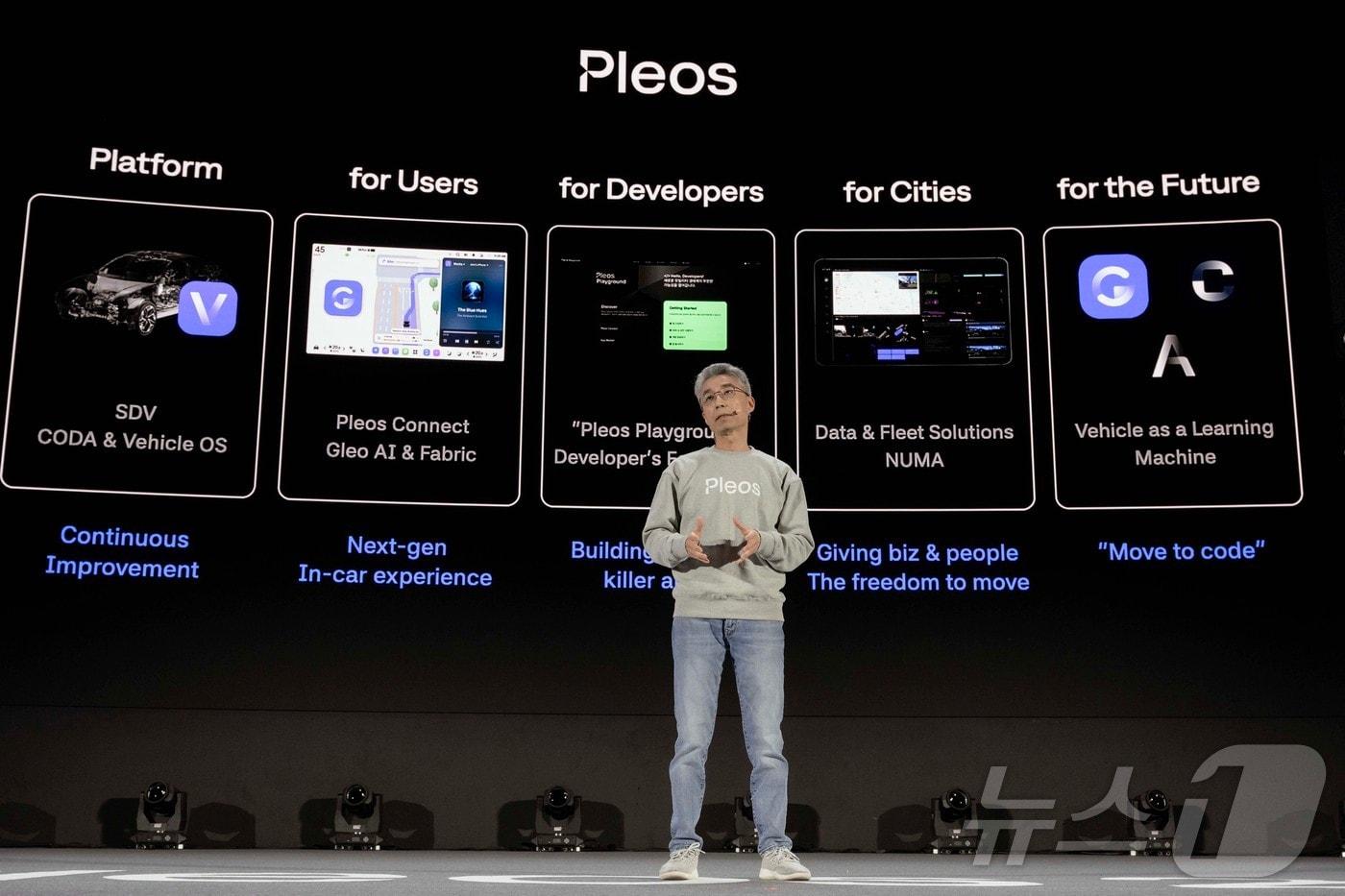 현대차∙기아 AVP본부장 송창현 사장의 키노트 발표 장면.(현대차그룹 제공) 