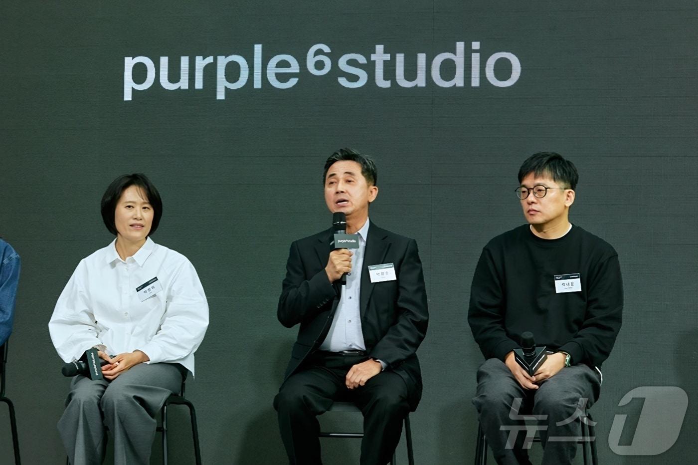 박광호 퍼시스 대표가 2024년 11월 '퍼플식스스튜디오 론칭 기자간담회'에서 발언하고 있다. (퍼시스 제공)