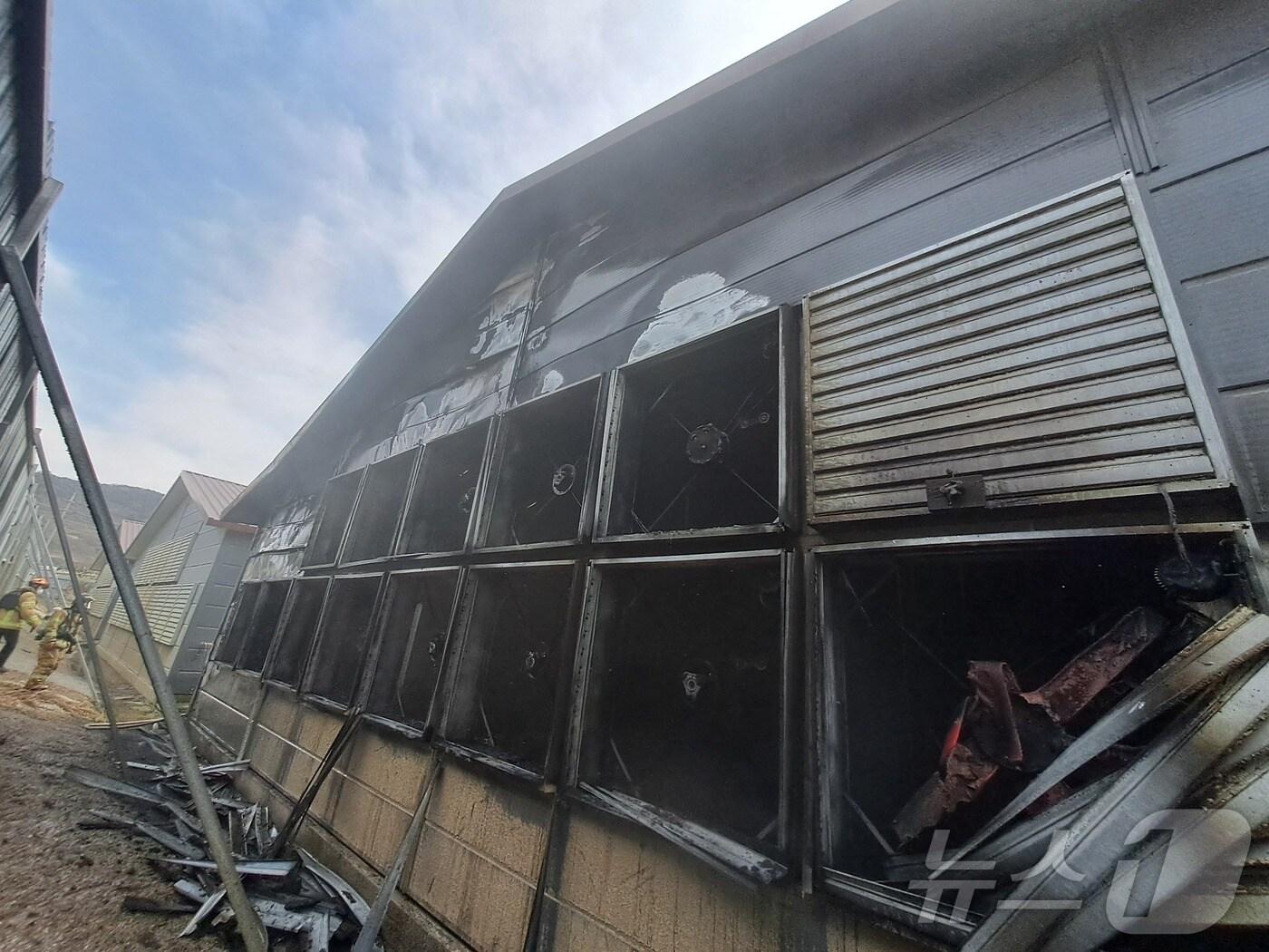 본문 이미지 - 30일 오후 2시51분께 전북자치도 정읍시 덕천면의 한 양계장에서 불이 났다.&#40;전북소방본부 제공. 재판매 및 DB금지&#41;