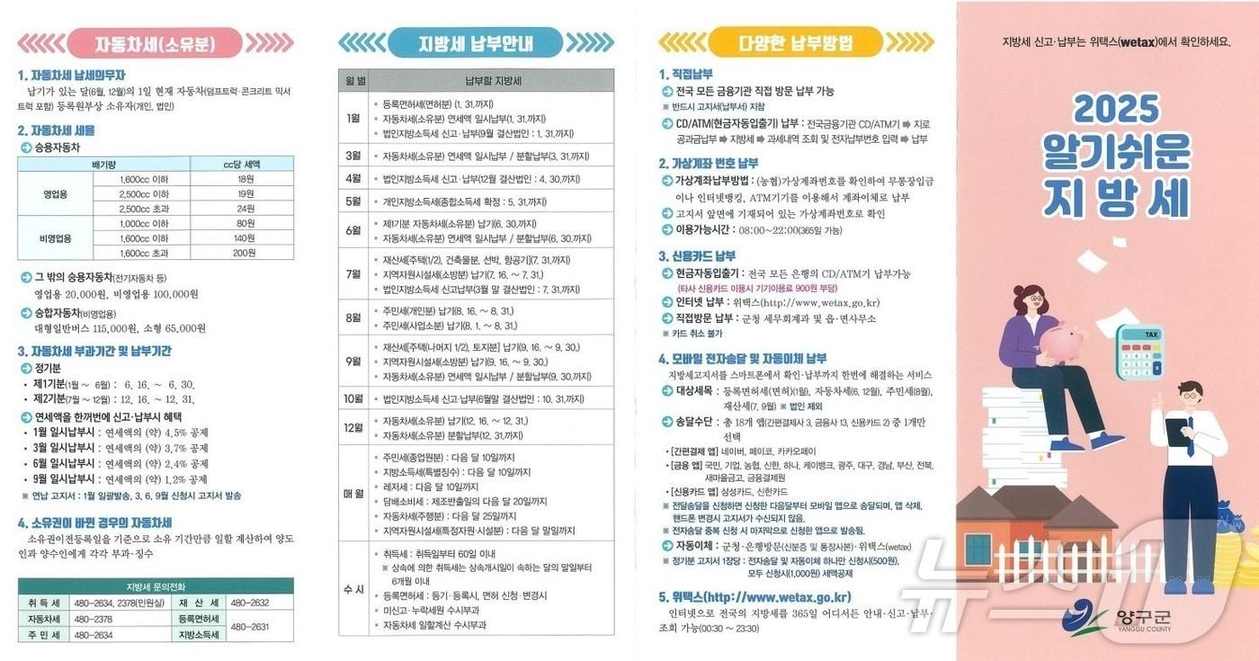 본문 이미지 - 2025 알기 쉬운 지방세 리플릿.(양구군 제공. 재판매 및 DB금지)/뉴스1