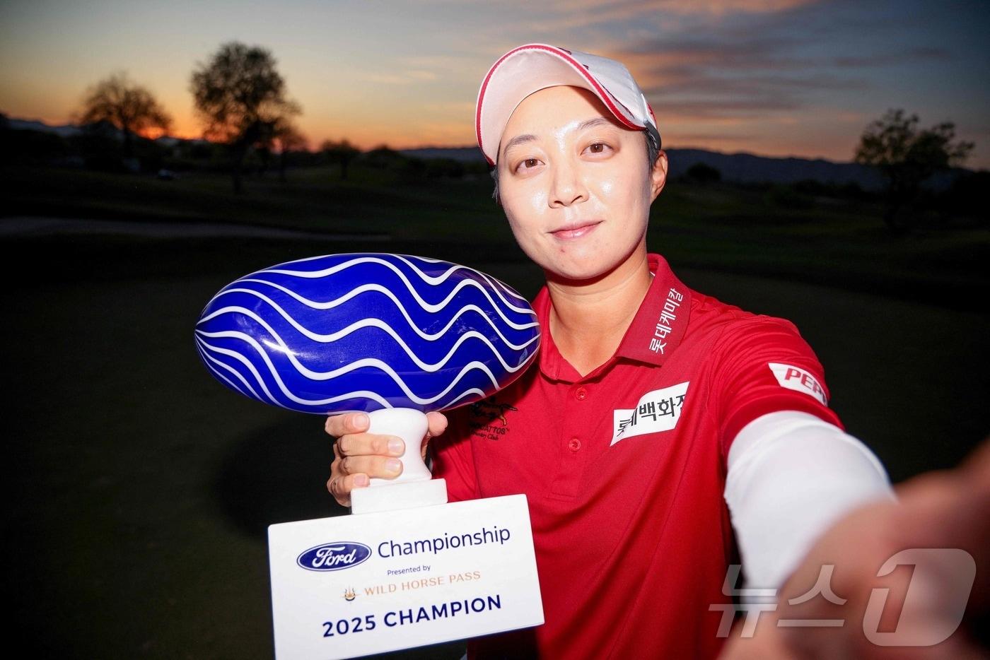 본문 이미지 - 2025 LPGA 투어 포드 챔피언십 우승자 김효주. ⓒ AFP=뉴스1