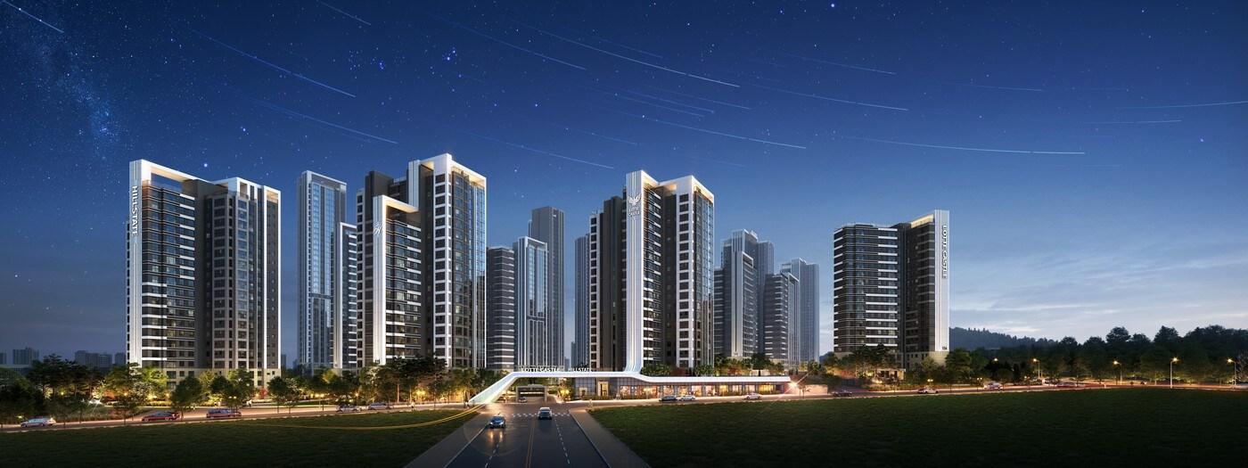 본문 이미지 -  수원 구운1구역 주택재건축정비사업 투시도. /롯데건설 제공