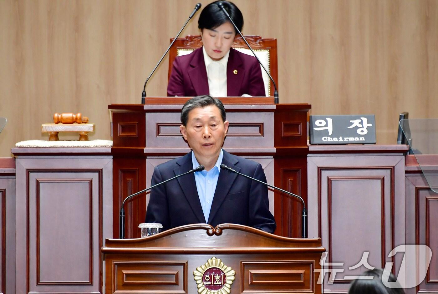 조석호 광주시의원이 31일 임시회 본회의에서 5분발언을 하고 있다.(광주시의회 제공. 재판매 및 DB 금지) 