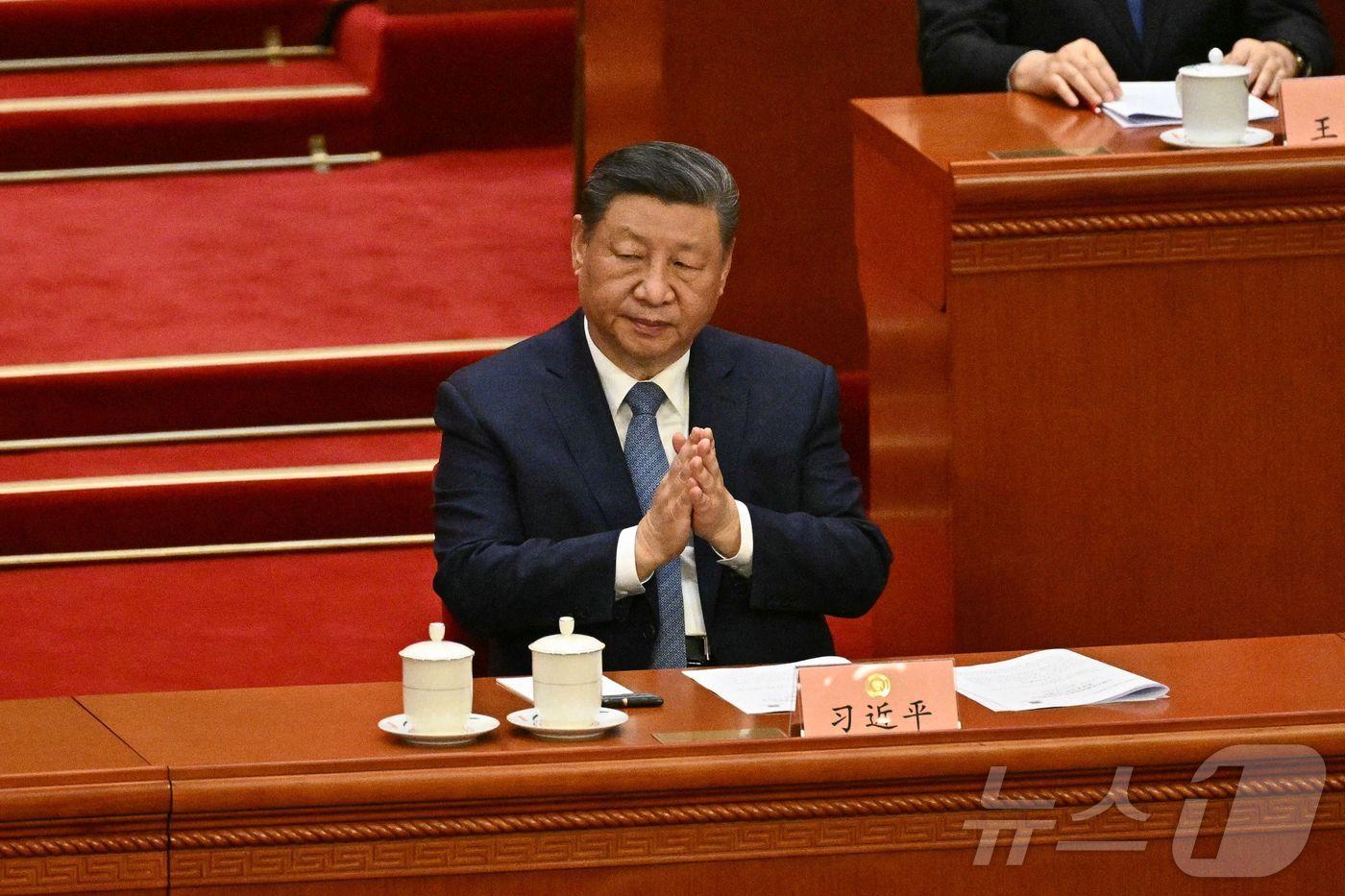 시진핑 중국 국가주석이 4일 오후 베이징 인민대회당에서 열린 전국인민정치협상회의 개막식에 참석했다. 2025.03.04 ⓒ AFP=뉴스1 ⓒ News1 정은지 특파원