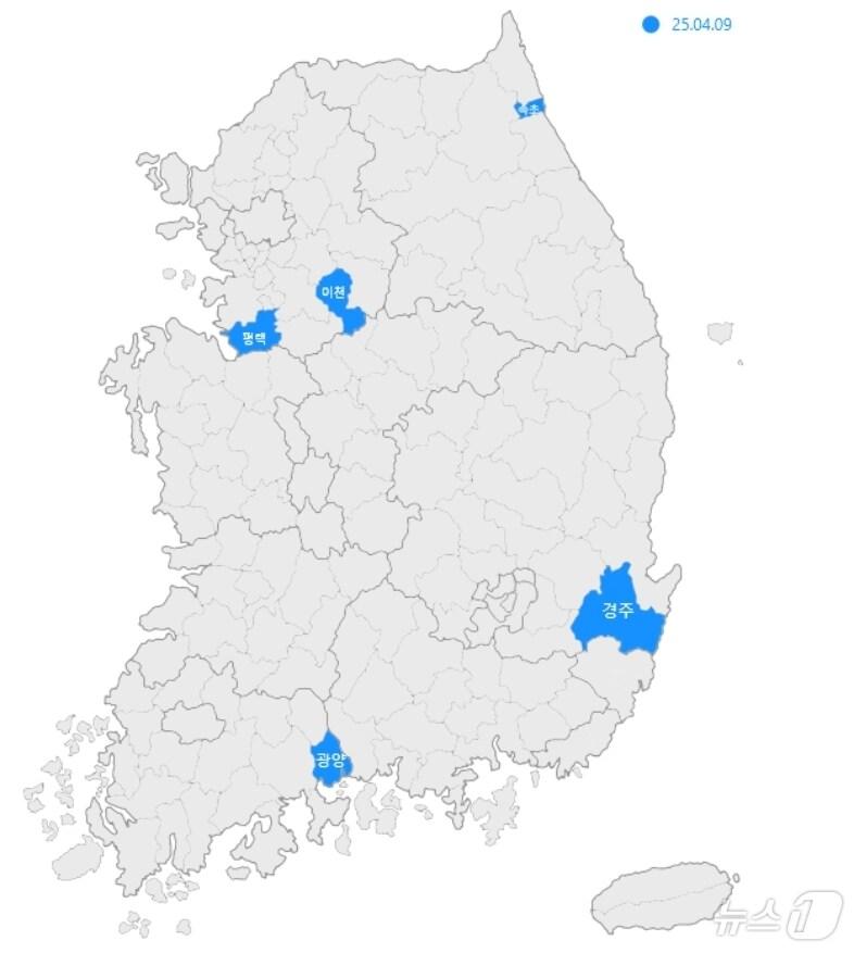 본문 이미지 - 제98차 전국 미분양 관리지역 선정 현황.(HUG 제공. 재판매 및 DB 금지)