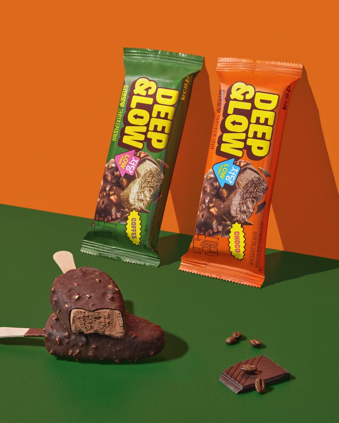 본문 이미지 - 저당 아이스크림 브랜드 '딥앤로우' 론칭.(빙그레 제공)