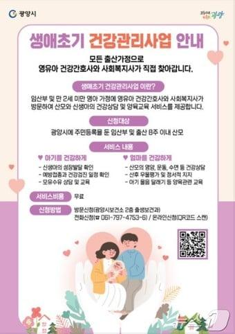 본문 이미지 - 광양시 생애초기 건강관리사업 안내 리플렛 