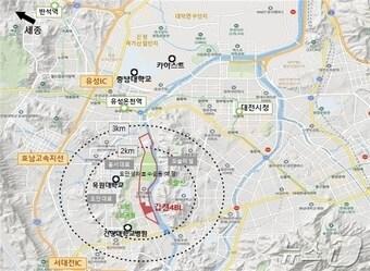 본문 이미지 - 대전 갑천4블럭 위치도.(대전도시공사 제공.재판매 및 DB금지)/뉴스1 