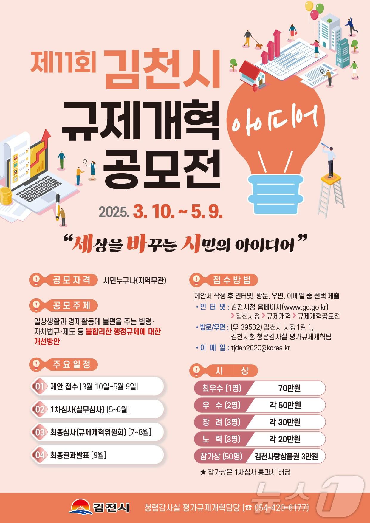 본문 이미지 - 김천시 규제개혁 아이디어 공모전 포스터/뉴스1