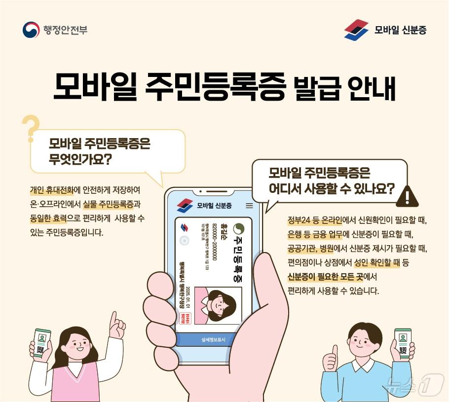 본문 이미지 - 모바일 주민등록증 발급 안내 홍보물.(전남도 제공. 재판매 및 DB금지) 2025.3.7/뉴스1