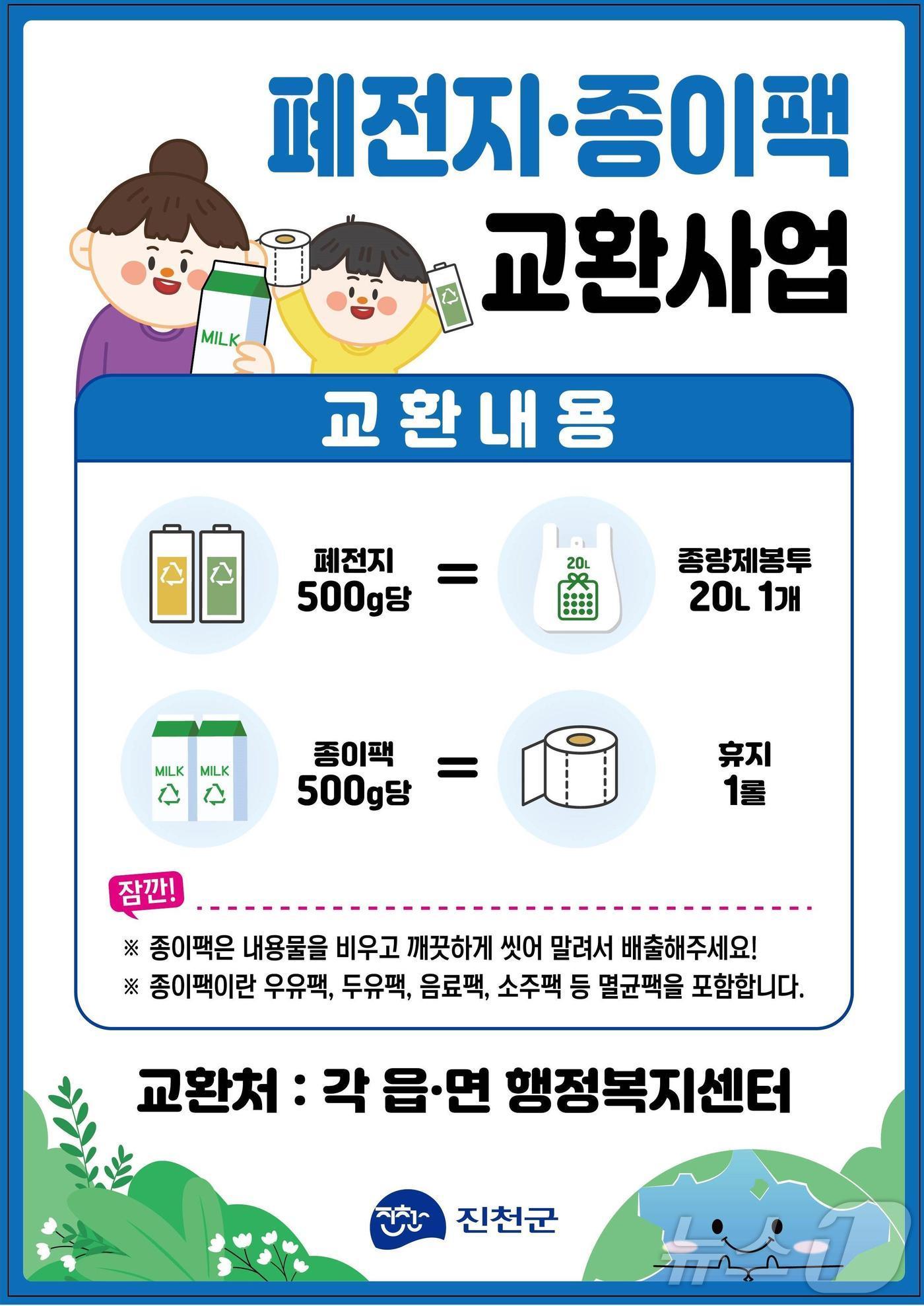 본문 이미지 - 진천군 재활용품 교환사업 홍보물/뉴스1