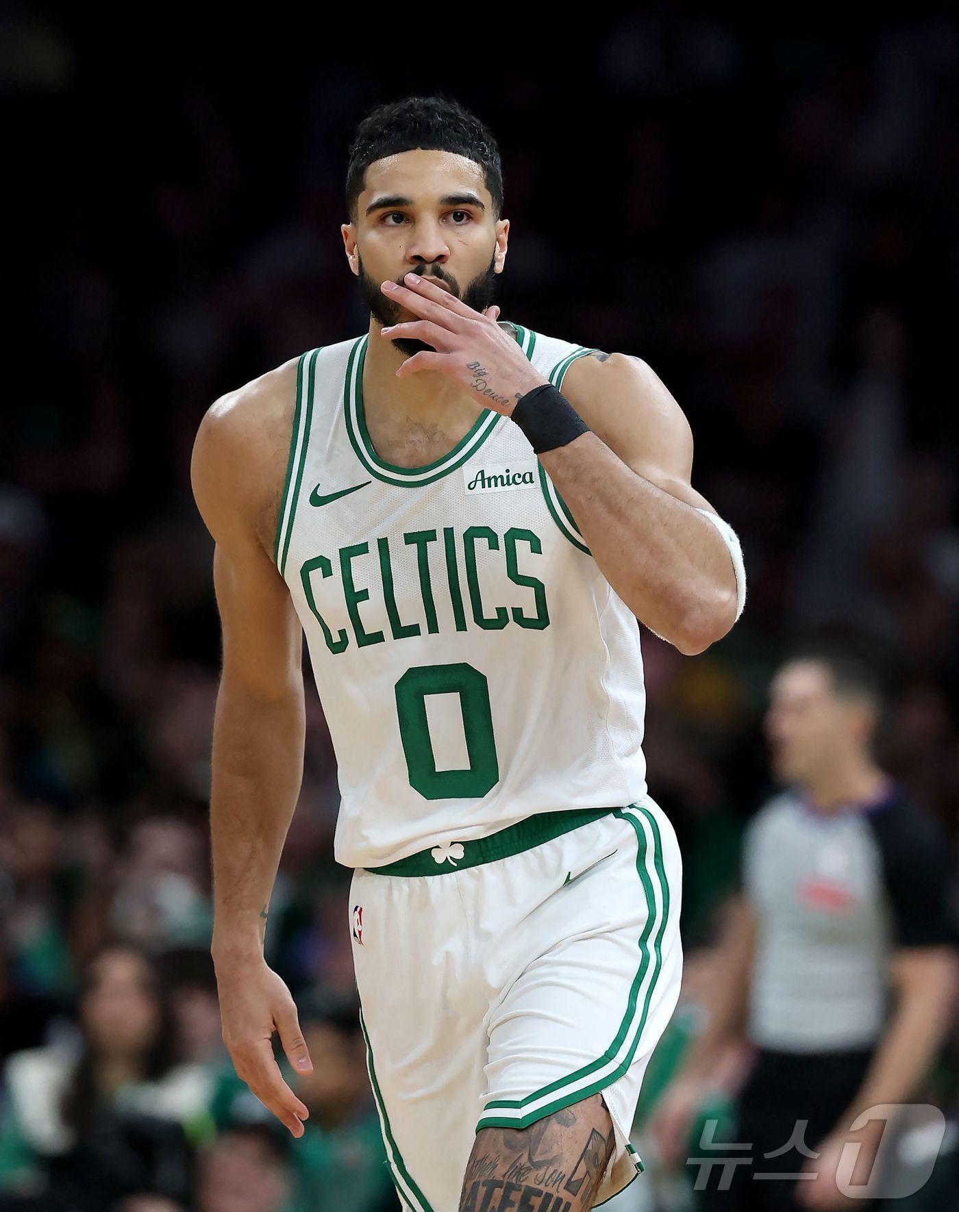 본문 이미지 - 보스턴 셀틱스의 포워드 제이슨 테이텀. ⓒ AFP=뉴스1