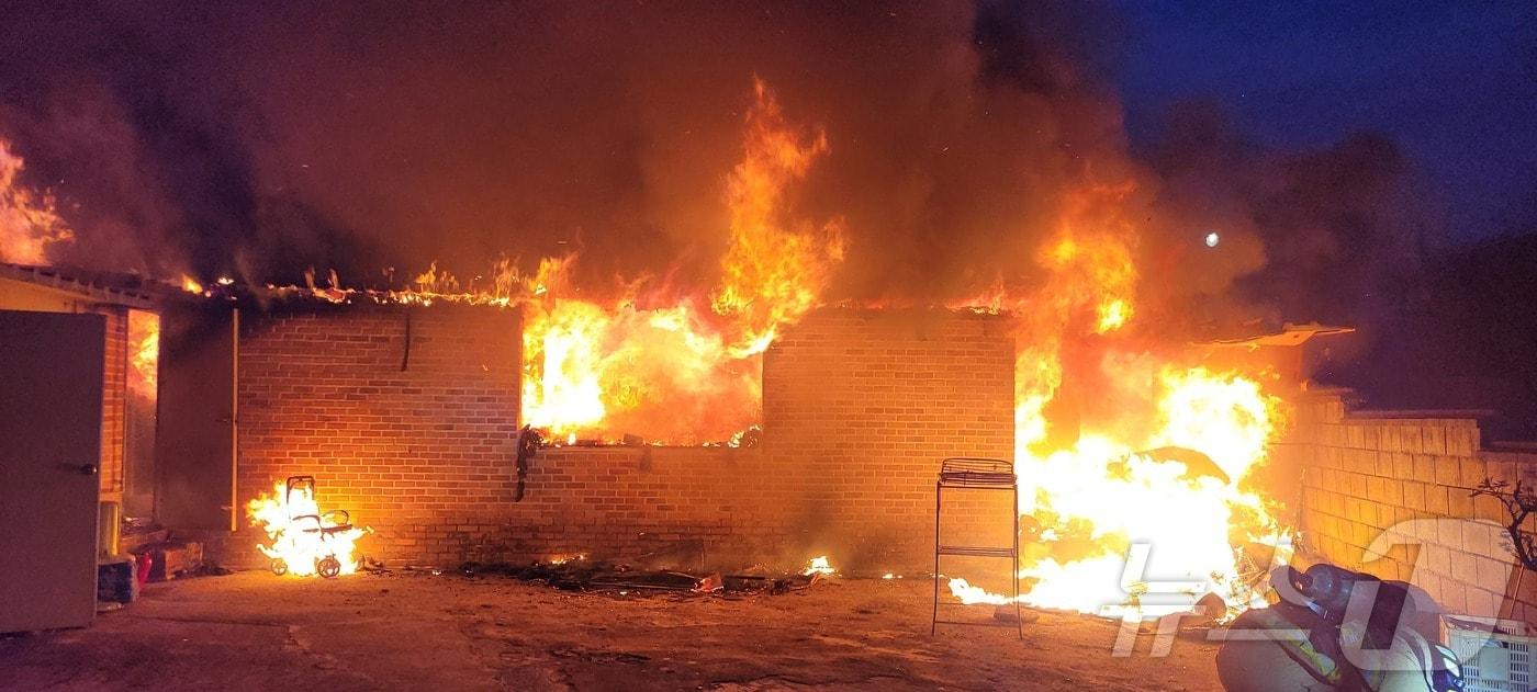 화재 현장(경남소방본부 제공. 재판매 및 DB금지).