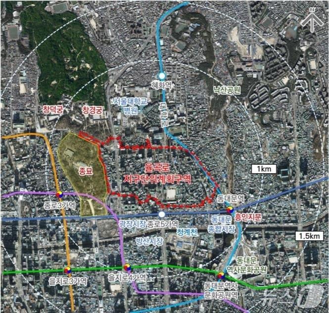 본문 이미지 -  율곡로 지구단위계획구역 (서울시 제공)