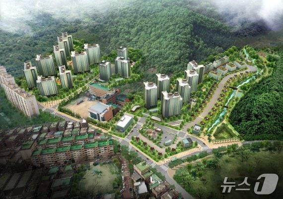 본문 이미지 - 관양고(안양시) 주변 도시개발사업 조감도.(경기주택도시공사 제공. 재판매 및 DB금지)/뉴스1