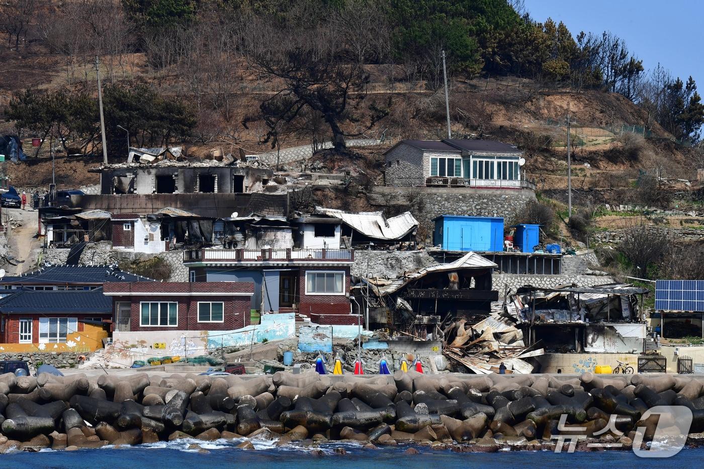  산불 피해 지역인 경북 영덕군 노물리 해안 마을. (뉴스 1 자료, 제판매 및 DB 금지) 2025.4.10/뉴스1