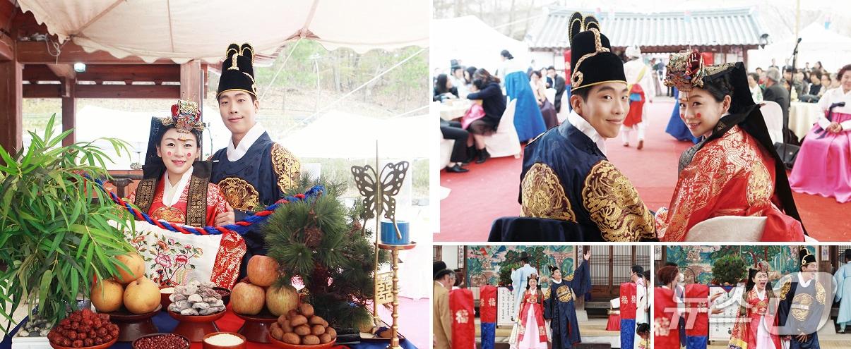 본문 이미지 - 서울 관악구 전통야외소극장에서 진행하는 전통혼례식.(관악구청 제공)