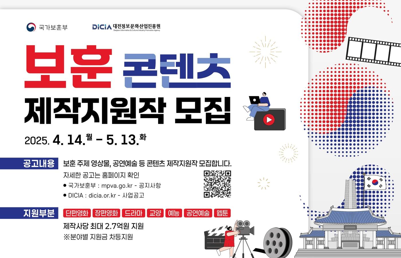 보훈문화 콘텐츠 제작 지원 포스터.(국가보훈부 제공)