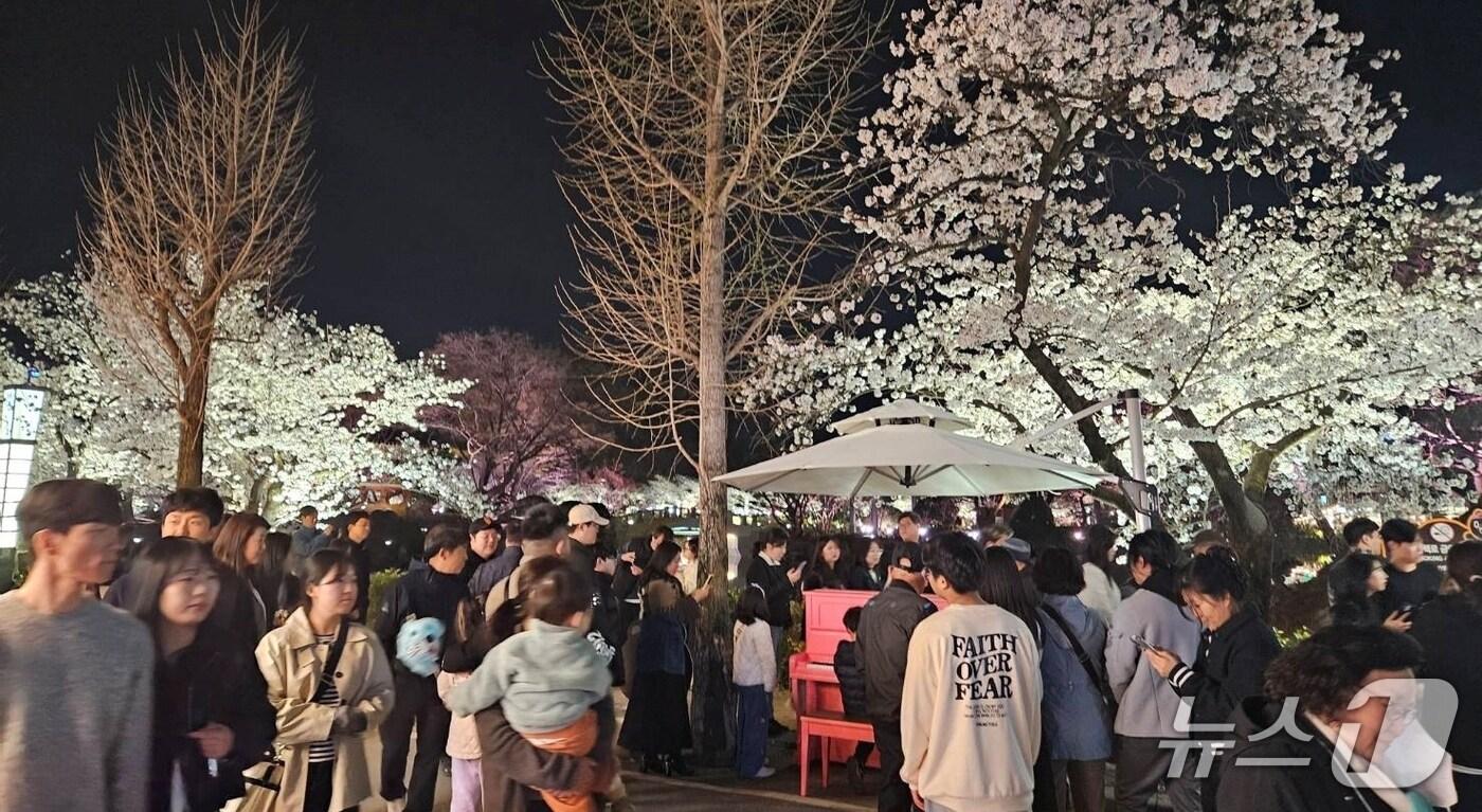 김천 연화지 벚꽃 페스파에 몰린 인파(김천시 제공) 2025.4.15/뉴스1
